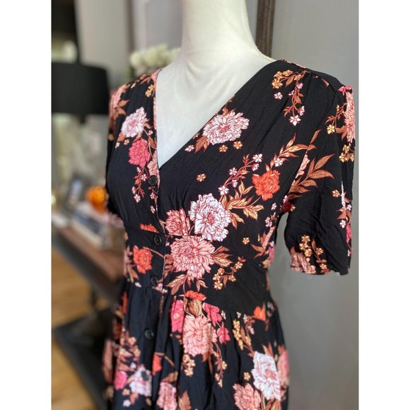 (Sold) Band of Gypsies Button Front Mini Dress M - Picture 3 of 7